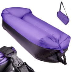 Aga Felfújható ágy Lazy BAG KANAPÉ fekete-lila 185x70cm