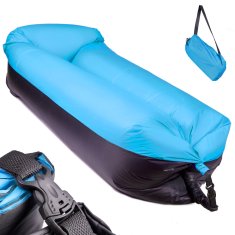 Aga Felfújható ágy Lazy BAG KANAPÉF fekete-kék 185x70cm