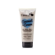 I Love Cosmetics Natúr peeling hatású tusfürdő kókusz és bársonyos krém illattal (Coconut & Cream Exfoliating Shower