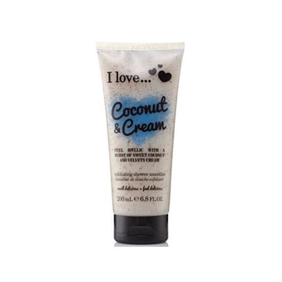 I Love Cosmetics Natúr peeling hatású tusfürdő kókusz és bársonyos krém illattal (Coconut & Cream Exfoliating Shower