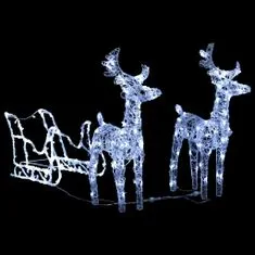 shumee akril rénszarvasos-szános karácsonyi dekoráció 320 LED-del