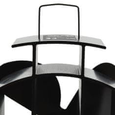 Greatstore fekete hővel meghajtott négylapátos kandalló ventilátor