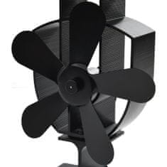Greatstore fekete hővel meghajtott ötlapátos kandalló ventilátor