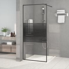 Greatstore fekete átlátszó ESG üveg zuhanyfal 90x195 cm