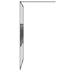 Greatstore fekete átlátszó ESG üveg zuhanyfal 140 x 195 cm