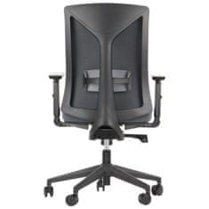 STEMA Forgatható irodai szék TONO. Nylon alap, 4-es osztályú emeléssel, állítható deréktámasszal, állítható kartámaszokkal és csúszó üléssel rendelkezik. Grafit színű.