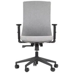STEMA Forgatható irodai szék TONO. Nylon alap, 4-es osztályú emeléssel, állítható deréktámasszal, állítható kartámaszokkal és csúszó üléssel rendelkezik. Szürke szín.