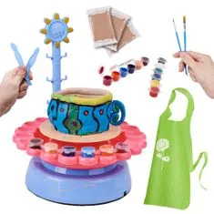 Aga Kreatív gyermek agyagozó készlet koronggal + agyag és festés 600g