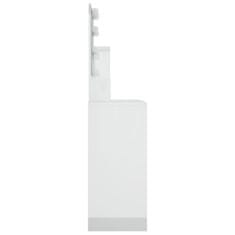 shumee magasfényű fehér fésülködőasztal LED-del 86,5 x 35 x 136 cm