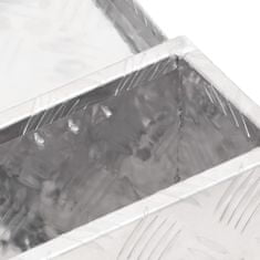 Greatstore ezüstszínű alumínium tárolóláda 50 x 15 x 20,5 cm