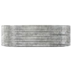 Greatstore ezüstszínű porszórt acél kerti magaságyás 212 x 140 x 68 cm