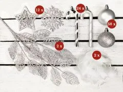 LAALU.cz Karácsonyi díszkészlet 98 db luxus dobozban CANDY GYERTYA karácsonyfához 120-210 cm