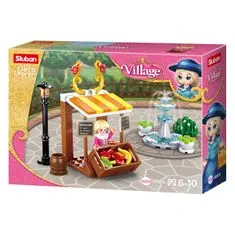 Sluban Girls Dream Village M38-B0870 Korabeli gyümölcsös stand és szökőkút