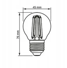 VIDEX LED filament izzó AMBER - E27 - 6W - G45 - meleg fehér