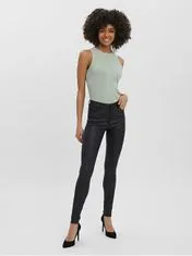 Vero Moda Női nadrág VMSEVEN Slim Fit 10138972 Black COATED (Méret XS/32)