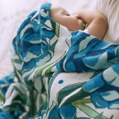 Tommy Lise Organikus pamut muszlin pelenka Azure Blossom 120x120 cm