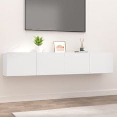 Greatstore 2 db fehér szerelt fa TV-szekrény 80 x 30 x 30 cm