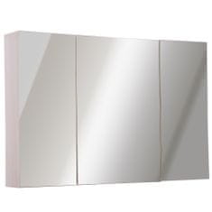 KLEANKIN Kleankin fürdőszoba szekrény, tölgy, 3 ajtós, tükörrel, 13,5x60x90 cm, barna