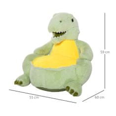 HOMCOM Dinoszaurusz alakú gyermekfotel, 55x60x59 cm, zöld / sárga