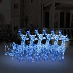 shumee akril rénszarvasos-szános karácsonyi dekoráció 320 LED-del