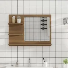 Greatstore barna tölgy színű szerelt fa fürdőszobatükör 60 x 10,5 x 45 cm