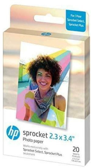 HP Zink Paper Sprocket Select, 20 pack, 2,3×3,4"