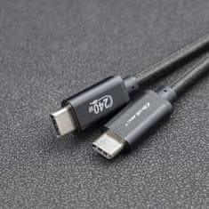 Qoltec USB 2.0 C típusú kábel | USB 2.0 C típusú 240W | QC 5.0 | PD | 1m | Fekete