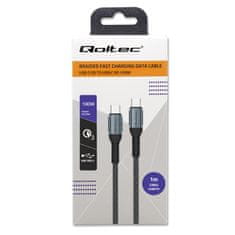 Qoltec USB 2.0 type C | USB 2.0 type C 100W | QC 3.0 | PD | 1m | Fekete