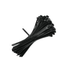 Qoltec újrafelhasználható kábelkötegelő -Trytki | 7.2 * 250mm | UV Nylon | Fekete