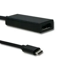 Qoltec C típusú USB hím/DP csatlakozó adapter | 4K | 23cm