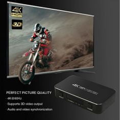Northix HDMI kapcsoló - 4 port - 3D / 1080p / 4K 