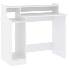 Greatstore fehér szerelt fa íróasztal LED-ekkel 97 x 45 x 90 cm