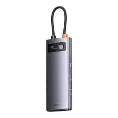 BASEUS Metal Gleam USB-C HUB adapter 4x USB 3.2, szürke