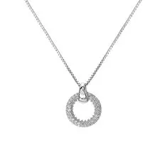 Hot Diamonds Csillogó ezüst nyaklánc gyémánttal és topázzal Forever DP901 (lánc, medál)