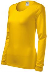 Malfini Női testhezálló, hosszú ujjú póló, sárga, XS