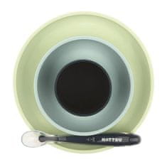 Nattou Étkező szilikon készlet 4 db zöld-kék BPA nélkül