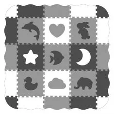 EcoToys Hab puzzle Állatok és formák fekete-fehér SX szélekkel