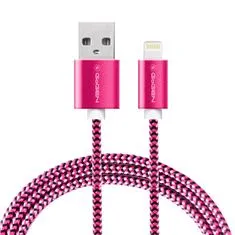 GoGEN USB/lightning kábel, 1m, fonott, GOGLIGHTN100MM25, lila