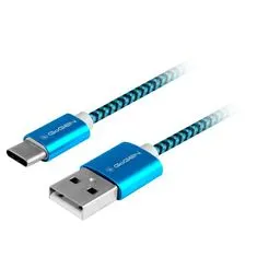 GoGEN USB/USB-C kábel, 1m, fonott, GOGUSBAC100MM26, kék