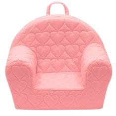 NEW BABY Gyermek fotel Velvet Szívecskék rózsaszín