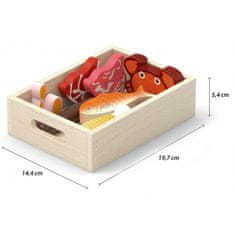 Viga Fa dobozos élelmiszer készlet Reggeli Hal Hús Hús Tejtermékek