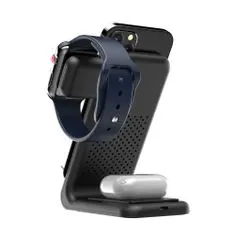 Tech-protect A20 3in1 vezeték nélküli töltő mobil / AirPods / Apple Watch, fekete