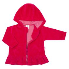 NEW BABY Plüss kapucnis pulóver Baby sötét rózsaszín 74 (6-9 h) Rózsaszín