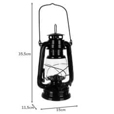 ISO 20683 Kerozin lámpa 24 cm fekete