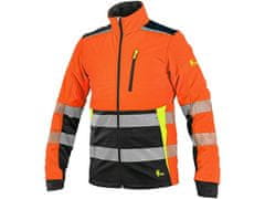 Canis CXS BENSON kabát, figyelmeztető, softshell, narancssárga - fekete, L-es méret