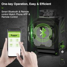 Huepar PRO12 Line zöld építőipari lézerszintű Bluetooth + távirányító S03CG