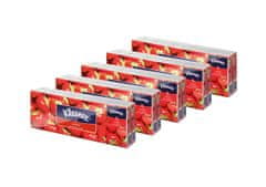 Kleenex papírzsebkendő PACK 5 x family hanks- Strawberry, 5 x10