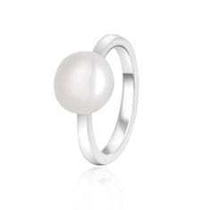 Beneto Elegáns ezüst gyűrű valódi gyönggyel AGG29 (Kerület 50 mm)