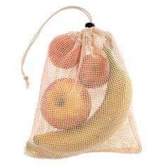 Aga Újrafelhasználható ökológiai hálós táska zöldségekhez, gyümölcsökhöz, szárított gombához 30x35cm
