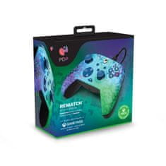 PDP Xbox Series X|S, Xbox One, PC Rematch 3,5 mm audio Vezetékes Glitch Green kontroller